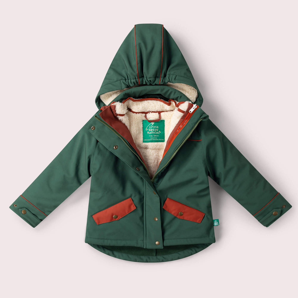 Olive Recycled Waterproof 3 in 1 Coat Green / 8-9y