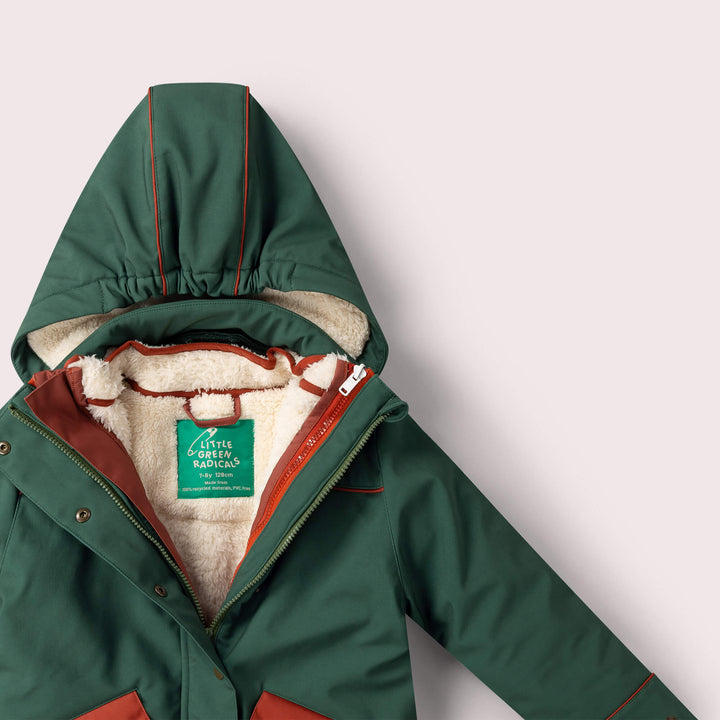 Olive Recycled Waterproof 3 in 1 Coat Green / 8-9y