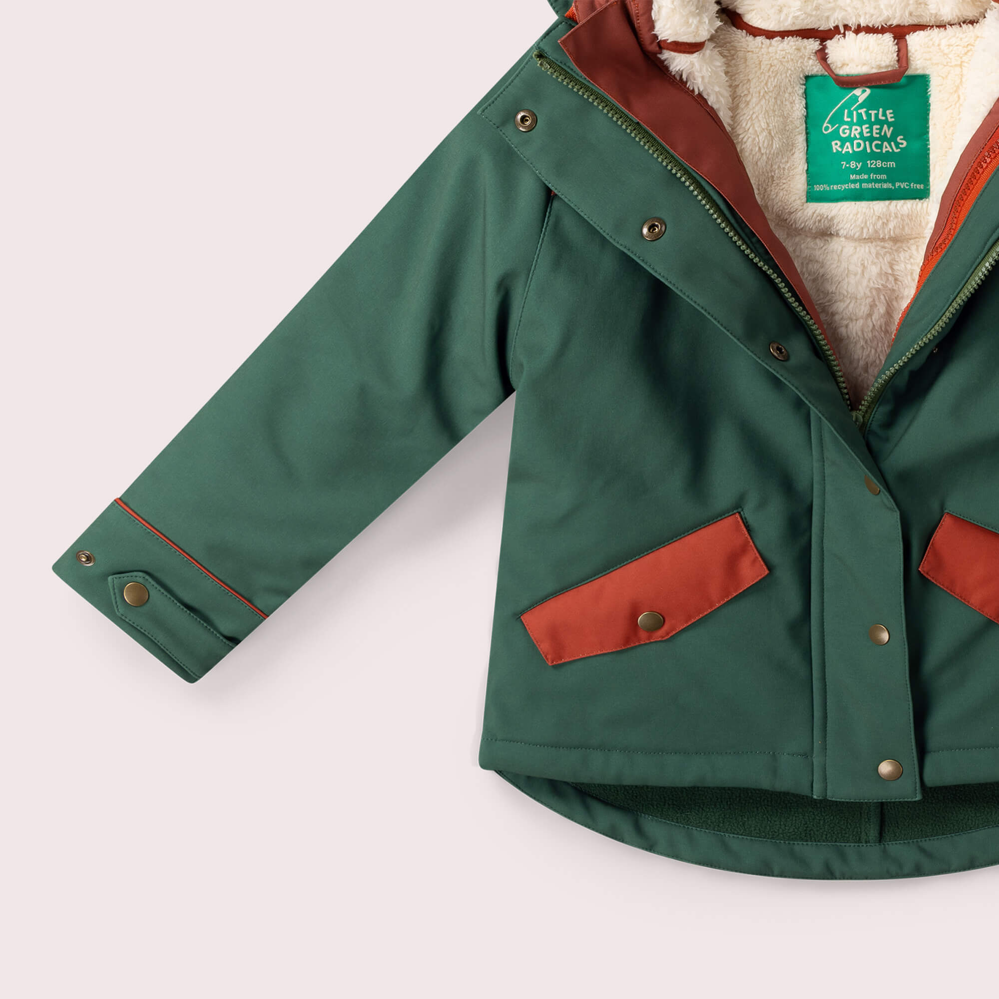 Olive Recycled Waterproof 3 in 1 Coat Green / 8-9y