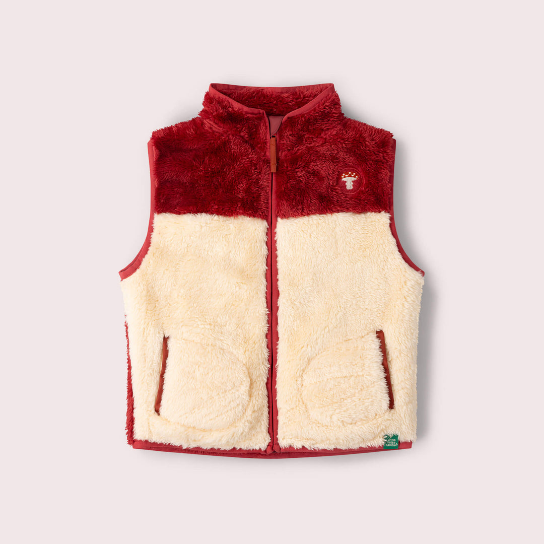 Plum Zip Up Recycled Cosy Fleece Gilet Purple / 7-8y