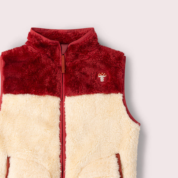 Plum Zip Up Recycled Cosy Fleece Gilet Purple / 7-8y