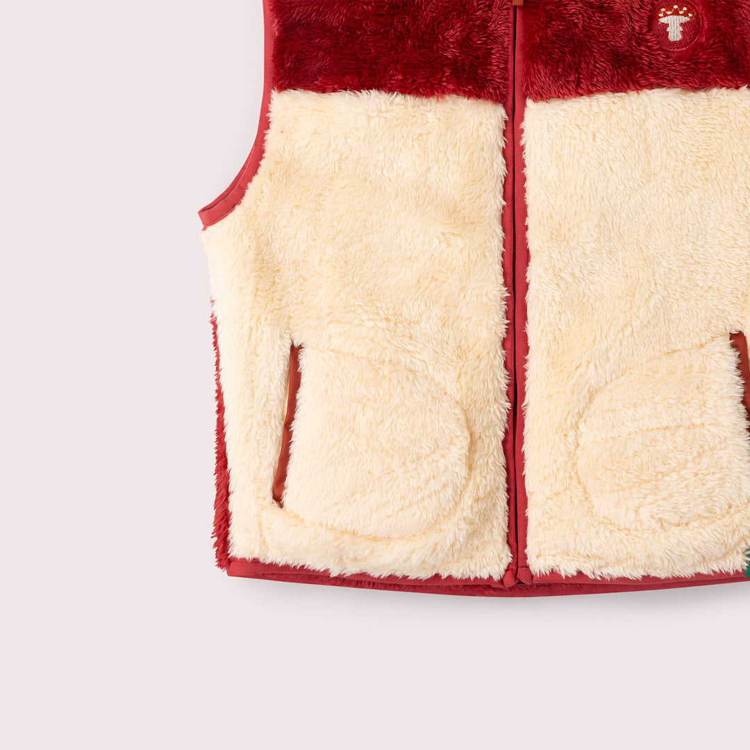 Plum Zip Up Recycled Cosy Fleece Gilet Purple / 7-8y