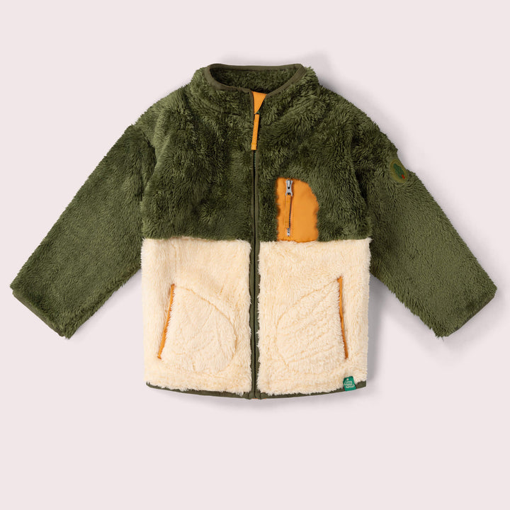 Chive Zip Up Cosy Recycled Fleece Jacket Green / 7-8y