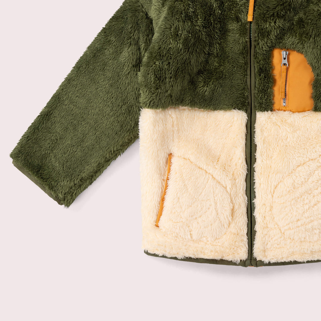 Chive Zip Up Cosy Recycled Fleece Jacket Green / 7-8y