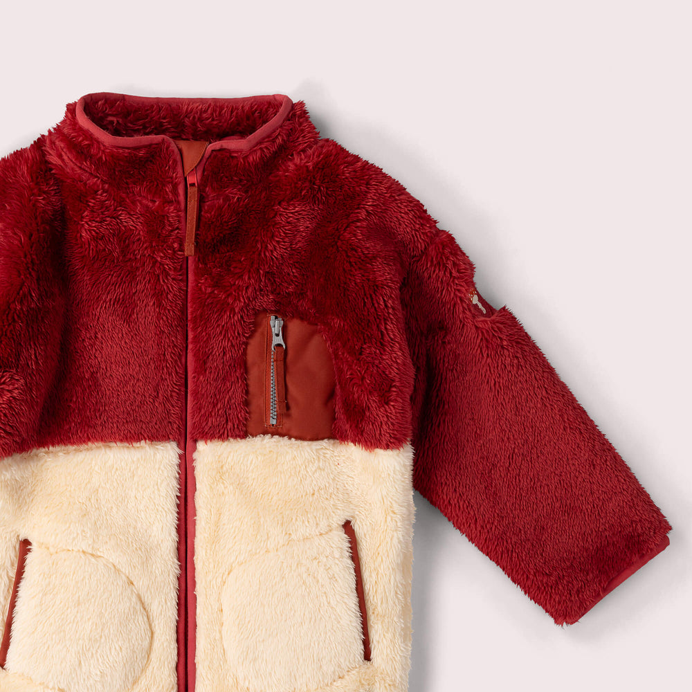 Plum Zip Up Cosy Recycled Fleece Jacket Purple / 7-8y