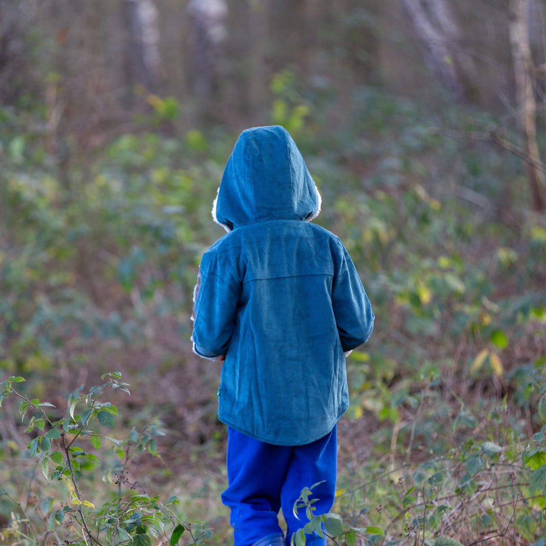 Calm Sea Colourblock Organic Sherpa Toasty Coat Blue / 7-8y