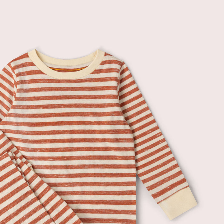 Burnt Ochre Striped Organic Pyjamas NOT AVAILABLE USA/CAN/AUS