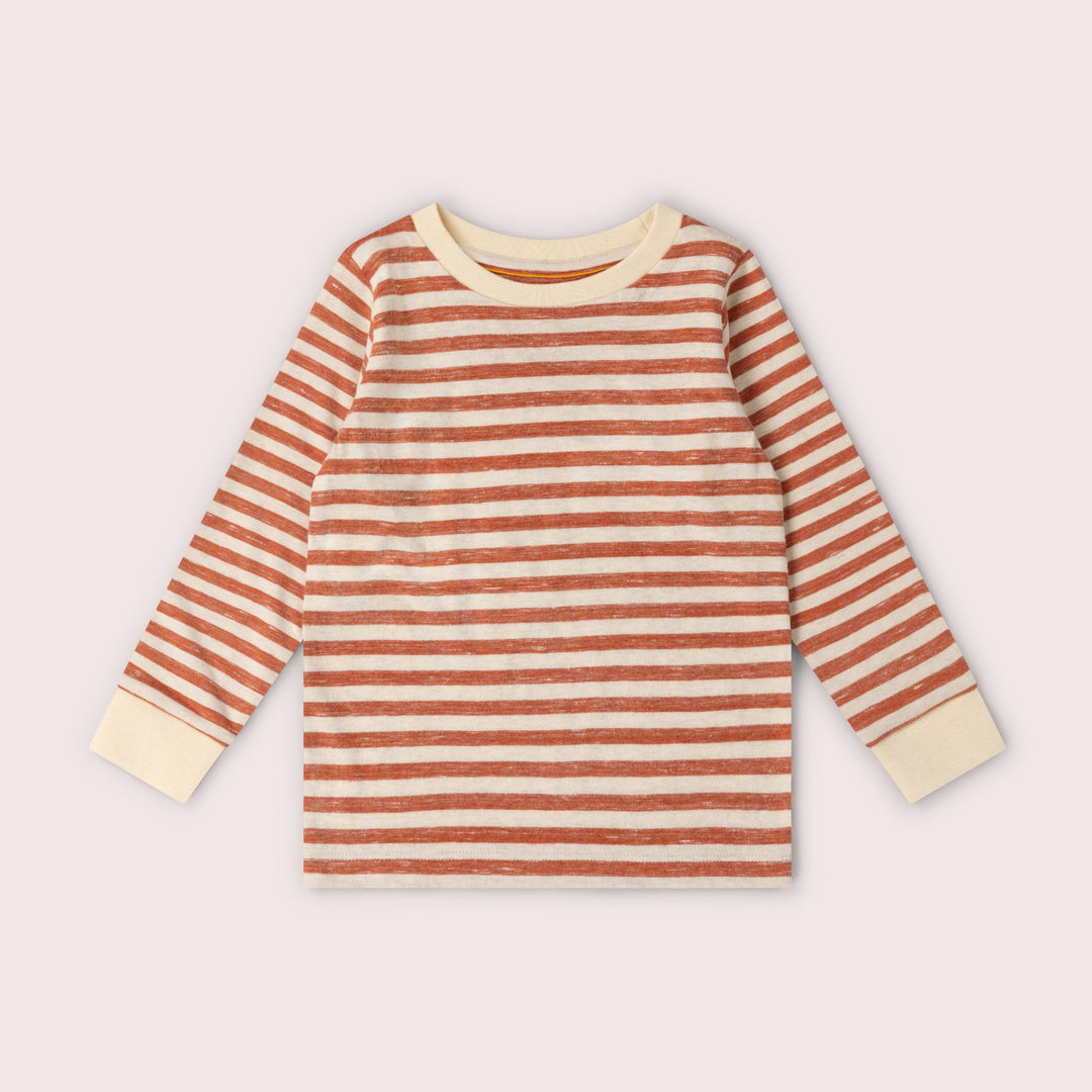 Burnt Ochre Striped Organic Pyjamas NOT AVAILABLE USA/CAN/AUS