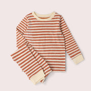 Burnt Ochre Striped Organic Pyjamas NOT AVAILABLE USA/CAN/AUS