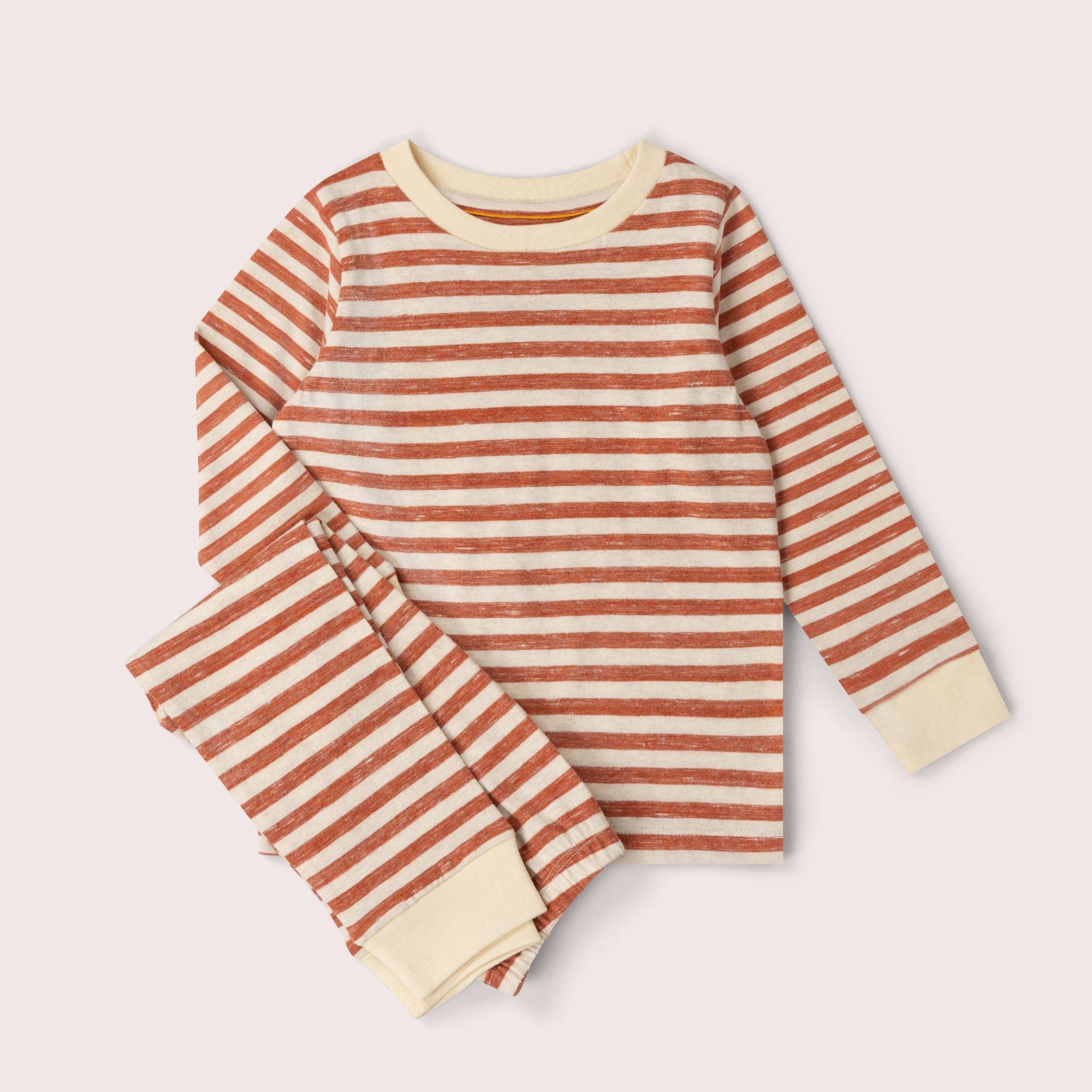 Burnt Ochre Striped Organic Pyjamas NOT AVAILABLE USA/CAN/AUS