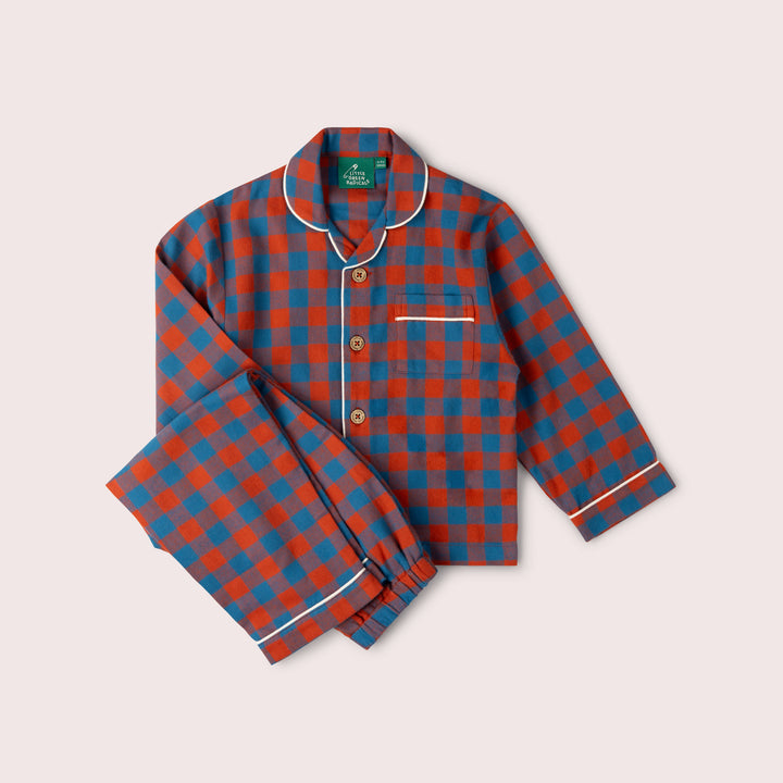 Burnt Ochre Check Classic Pyjamas NOT AVAILABLE USA/CAN/AUS