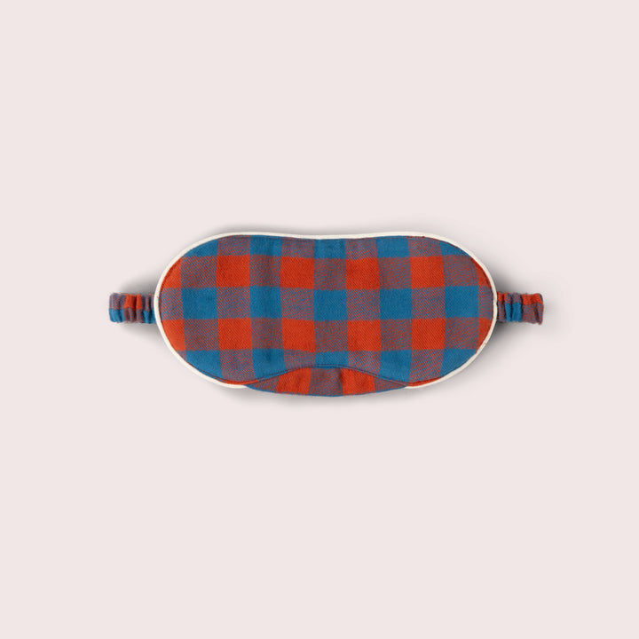 Burnt Ochre Check Organic Adult Eye Mask