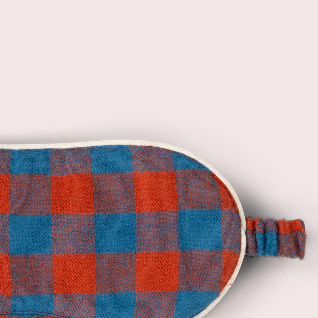 Burnt Ochre Check Organic Adult Eye Mask