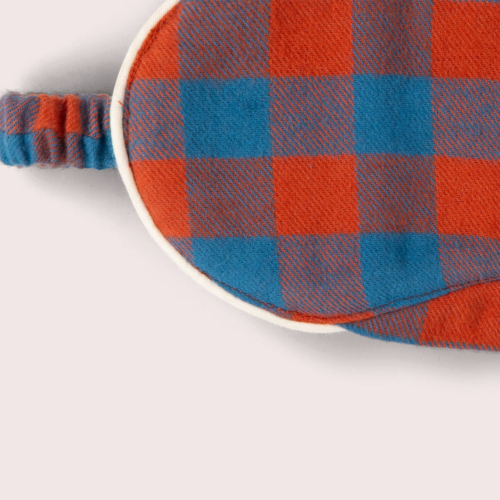 Burnt Ochre Check Organic Adult Eye Mask