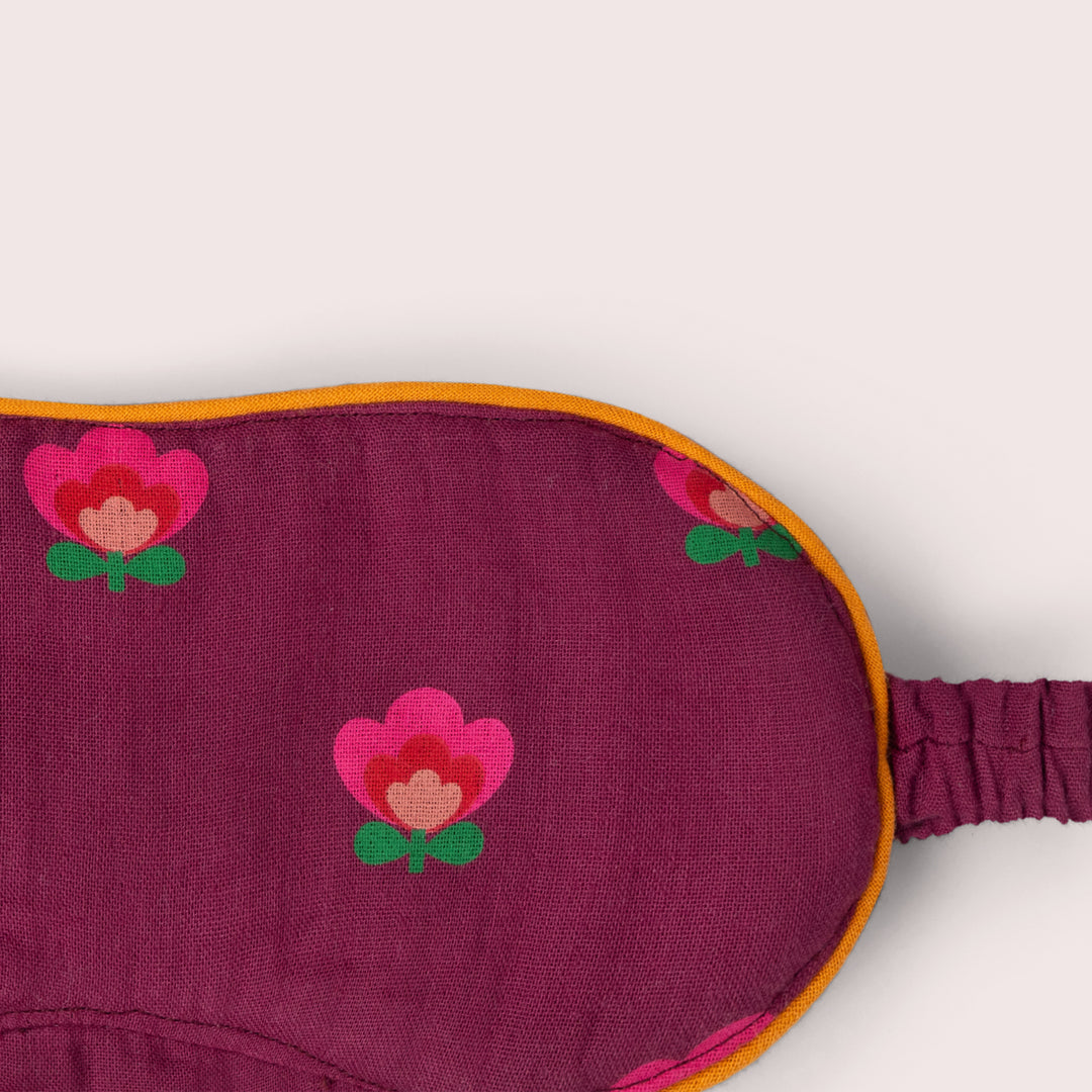 Pink Flowers Organic Adult Eye Mask