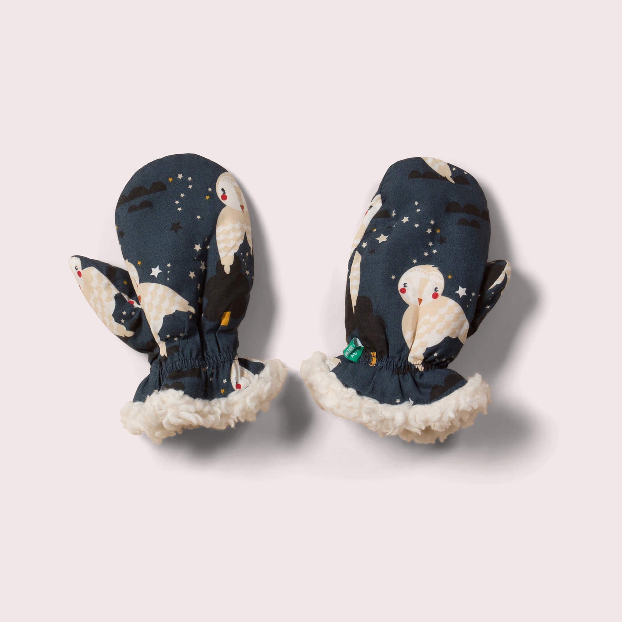 Winter Owls Sherpa Mitts