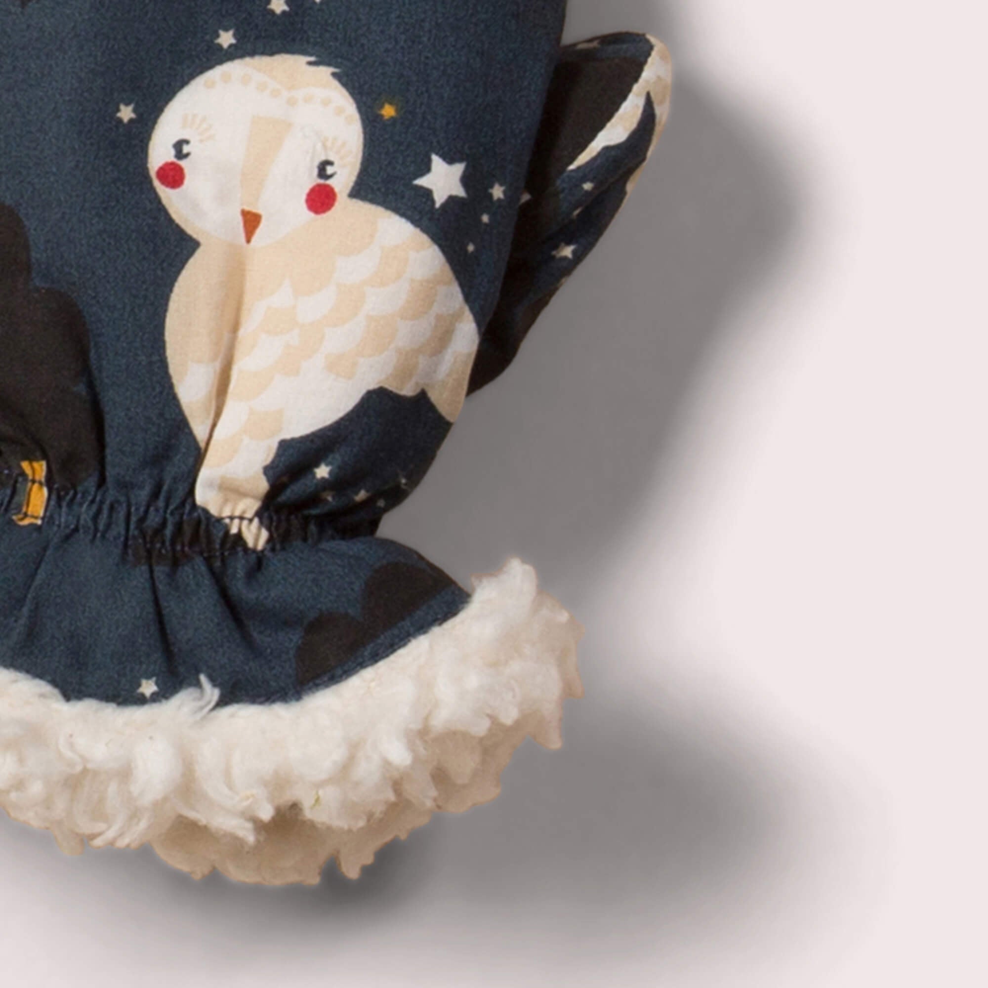 Winter Owls Sherpa Mitts