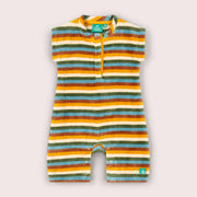 Rainbow Striped Baby Towelling Romper