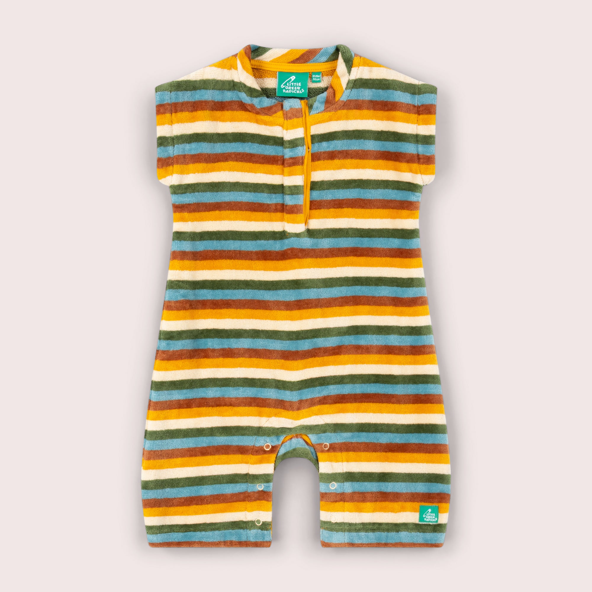 Rainbow Striped Baby Towelling Romper