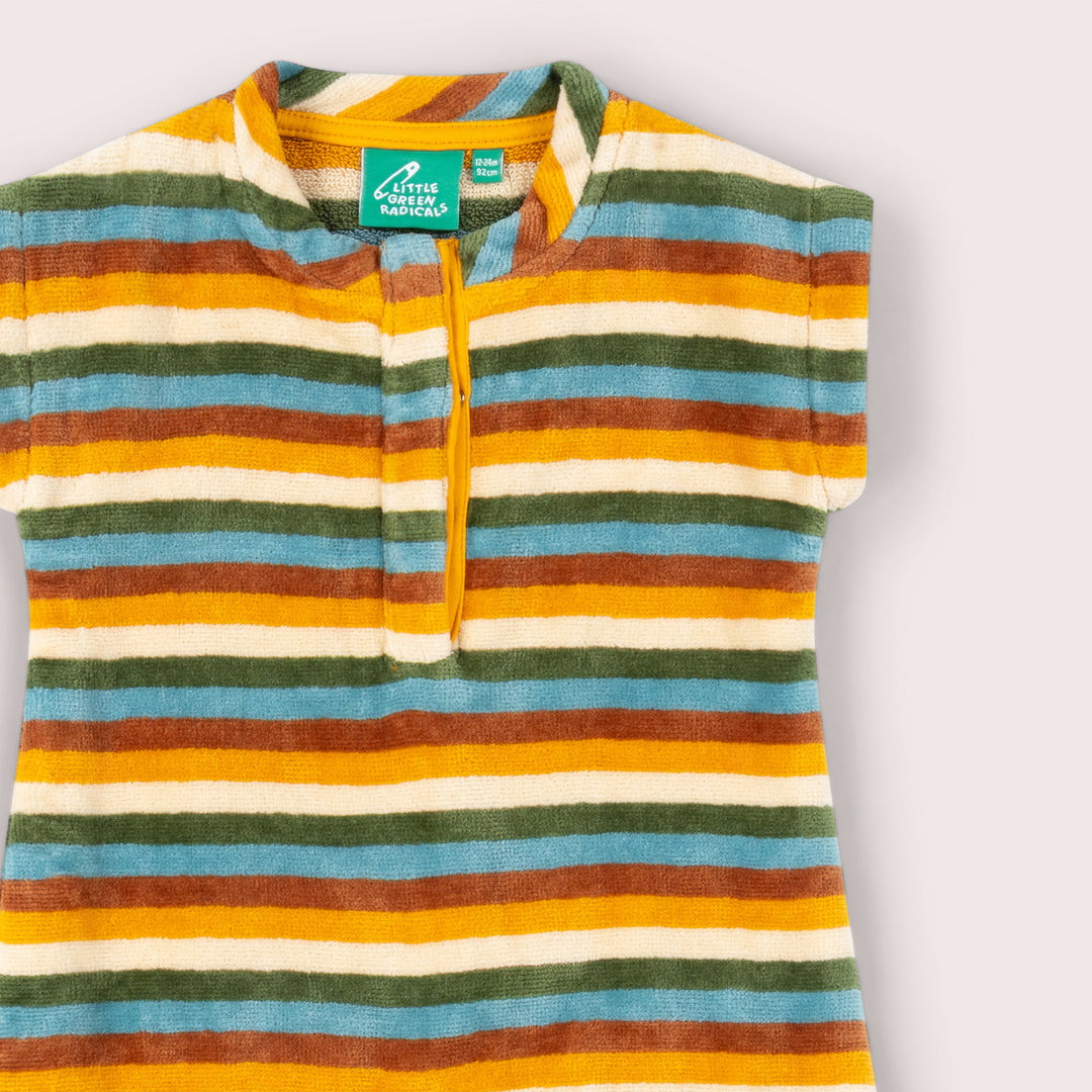 Rainbow Striped Baby Towelling Romper