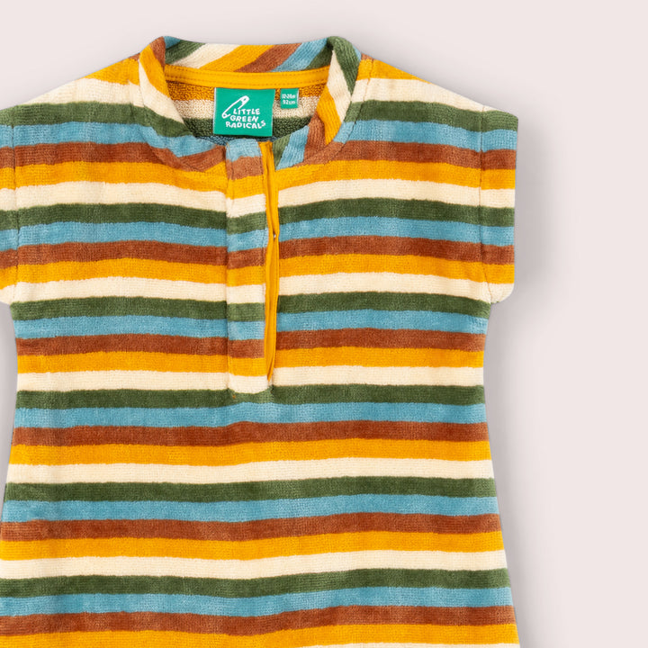 Rainbow Striped Baby Towelling Romper