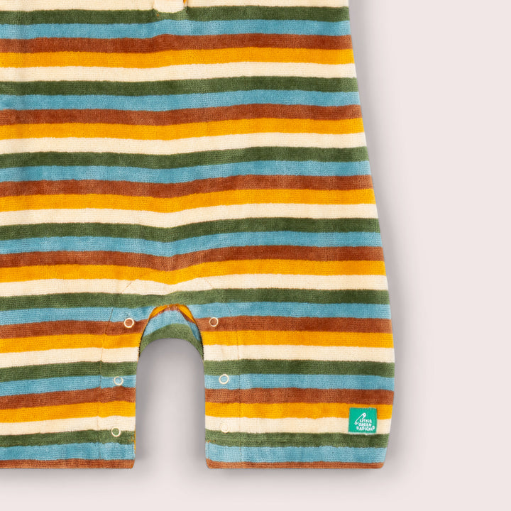 Rainbow Striped Baby Towelling Romper