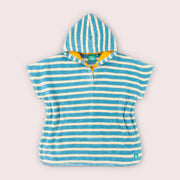 Blue Striped Babies Hooded Beach Poncho
