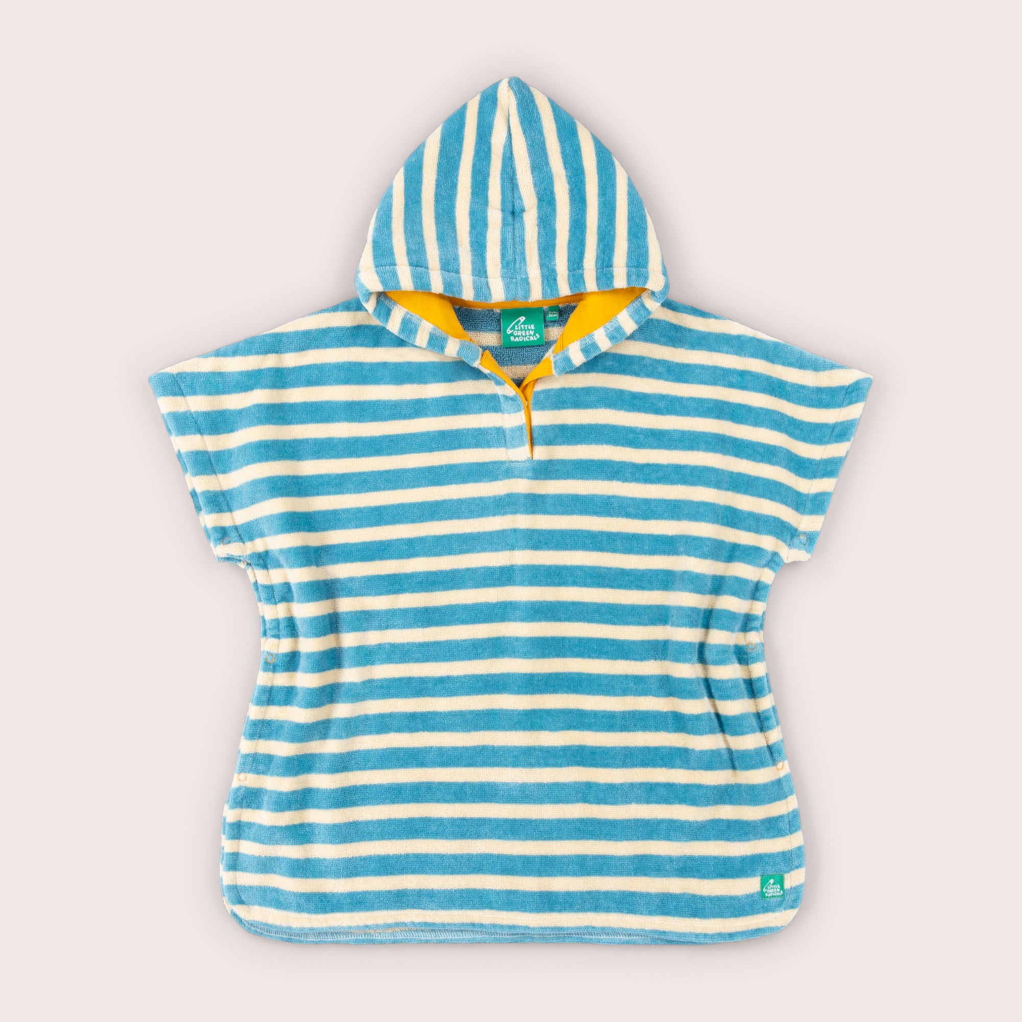 Blue Striped Babies Hooded Beach Poncho