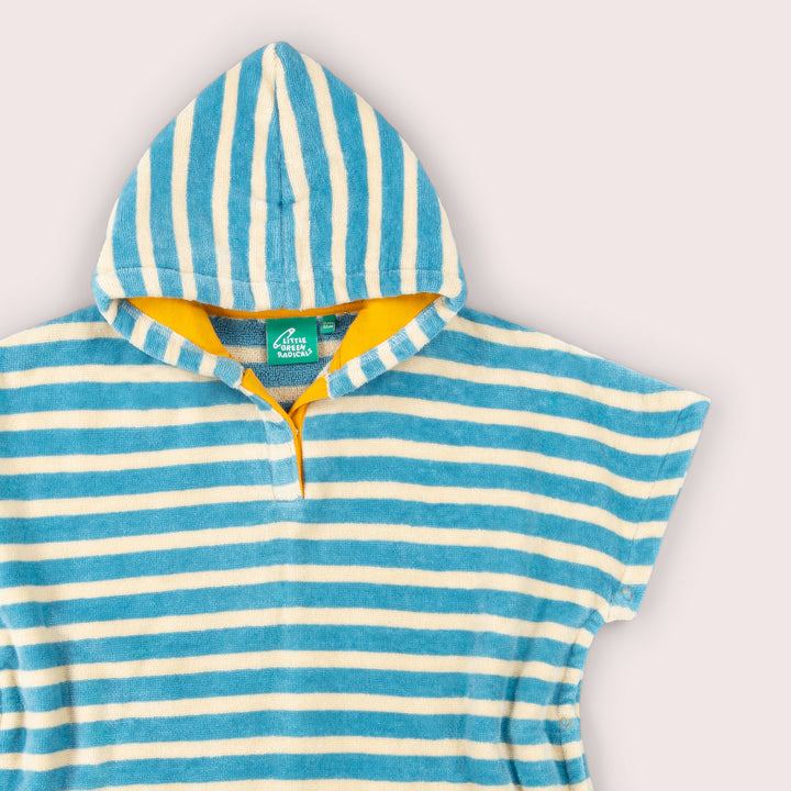 Blue Striped Babies Hooded Beach Poncho
