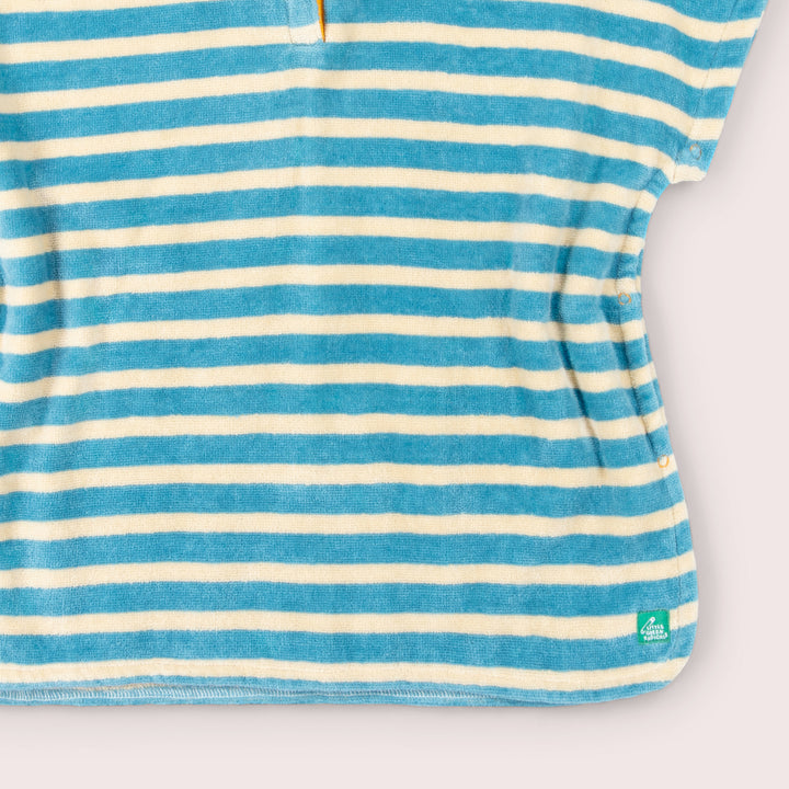 Blue Striped Babies Hooded Beach Poncho