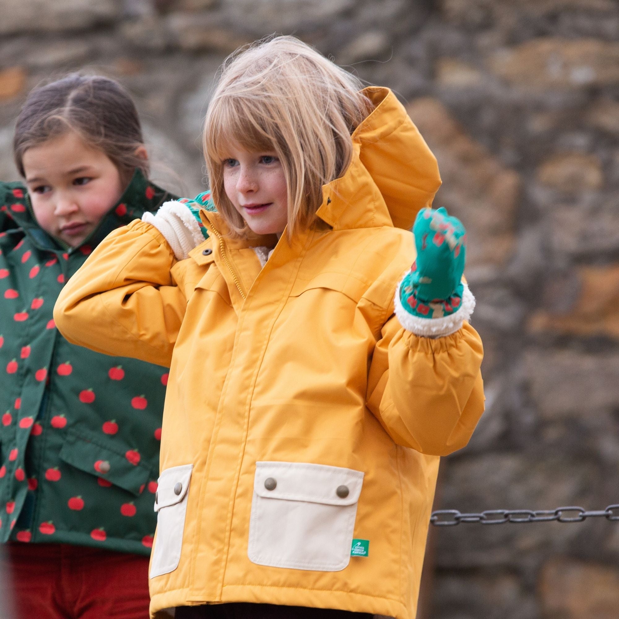 Gold Recycled Waterproof Winter Coat