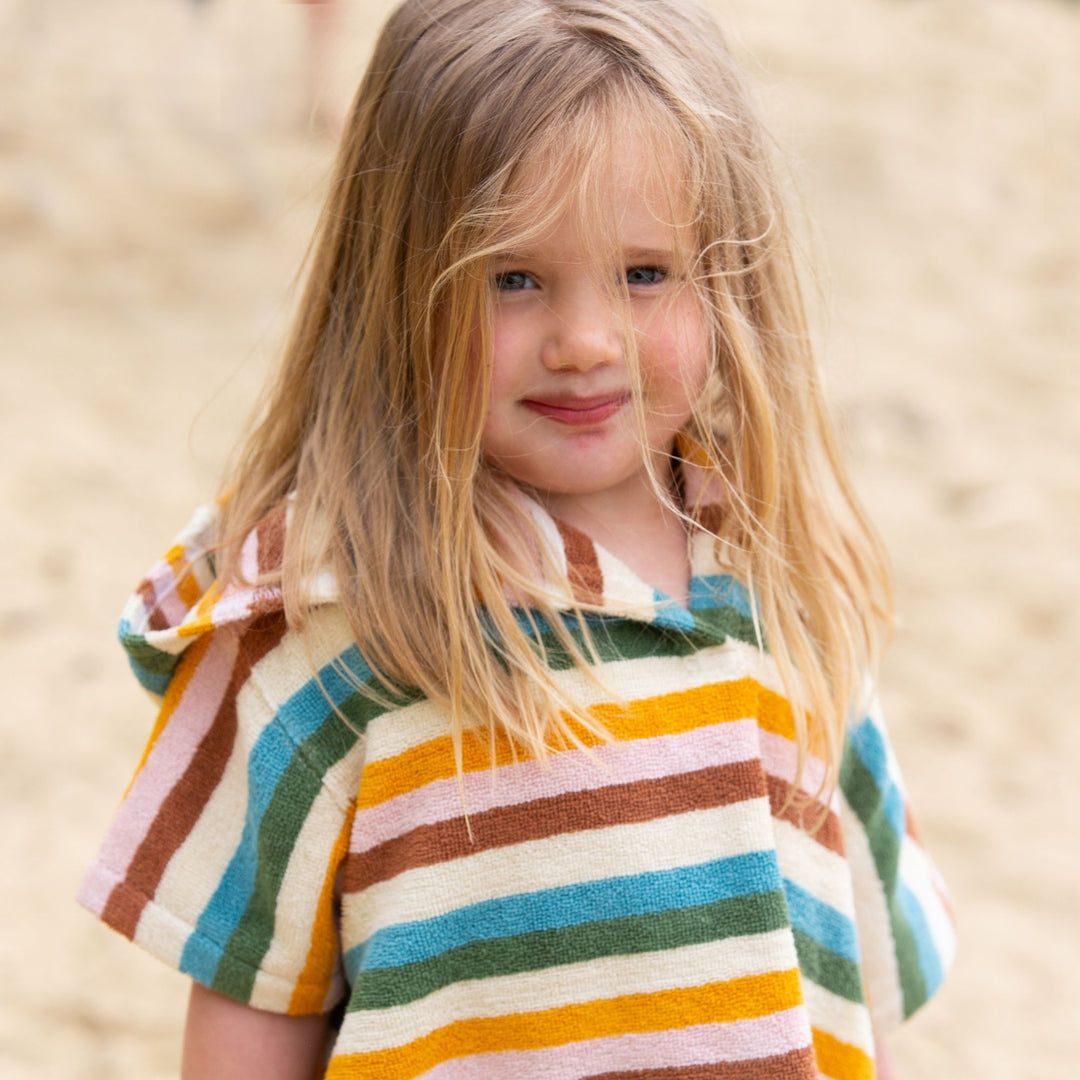 Rainbow Kids Hooded Beach Towel Poncho