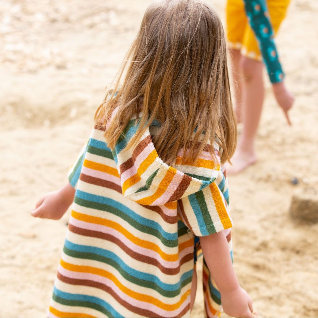 Rainbow Kids Hooded Beach Towel Poncho