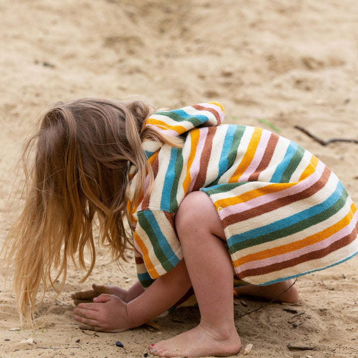 Rainbow Kids Hooded Beach Towel Poncho