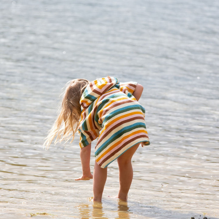 Rainbow Kids Hooded Beach Towel Poncho