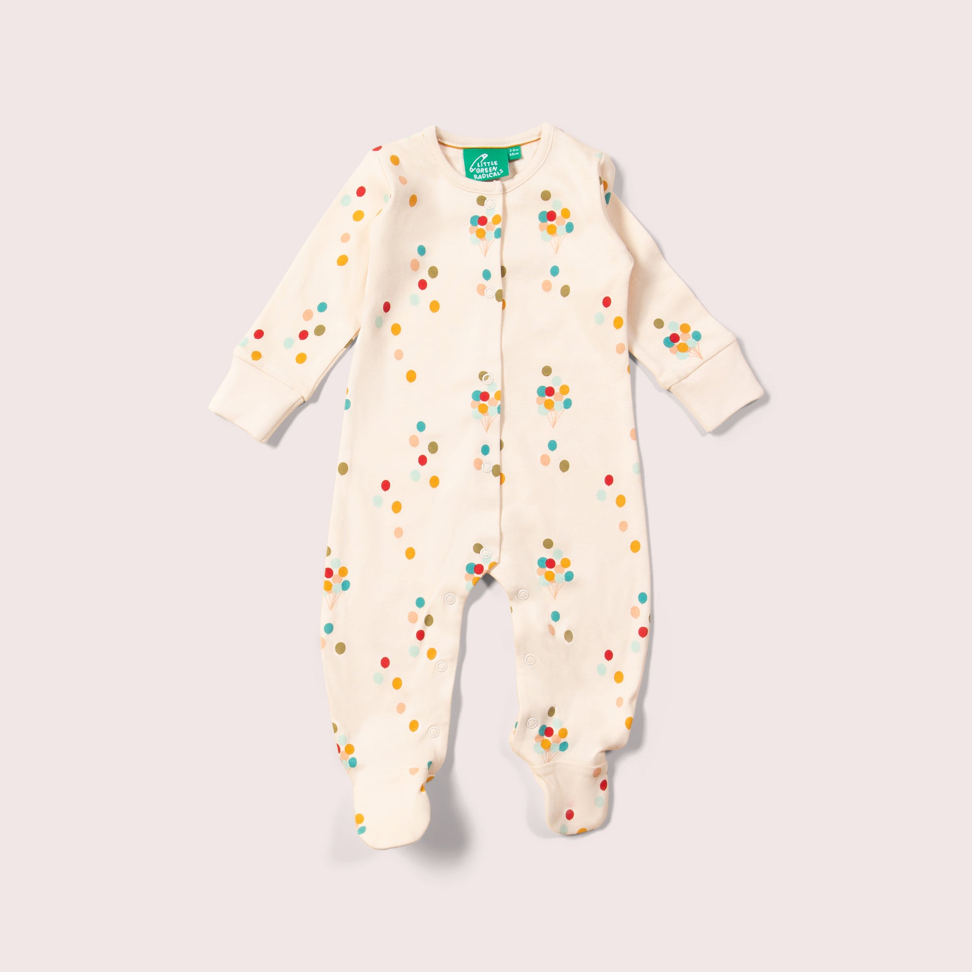 Rainbow Balloons Organic Babygrow