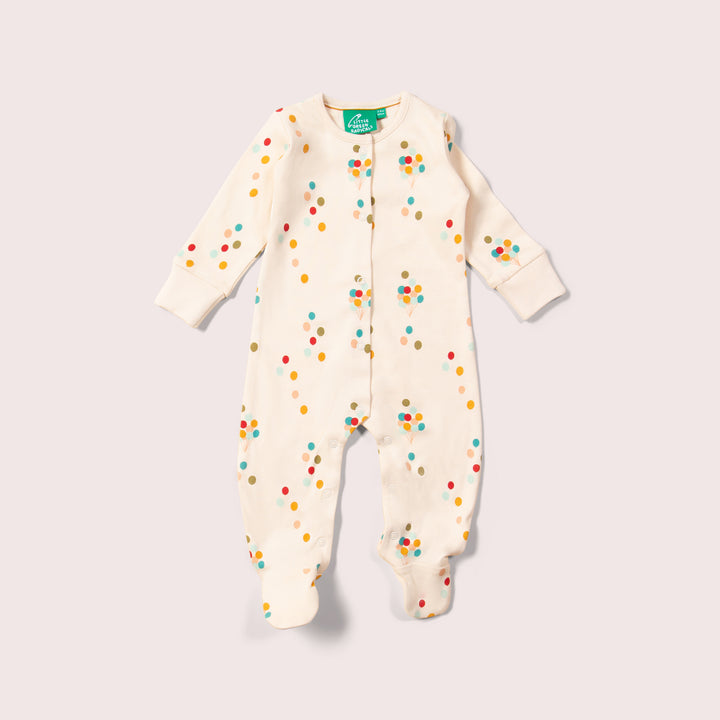 Rainbow Balloons Organic Babygrow