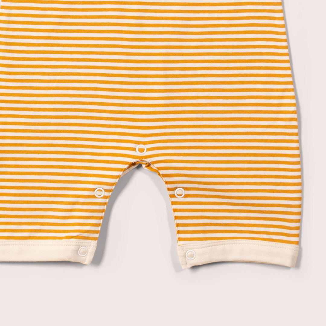 Soft Gold Striped Organic Summer Romper