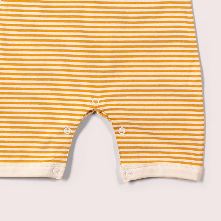 Soft Gold Striped Organic Summer Romper