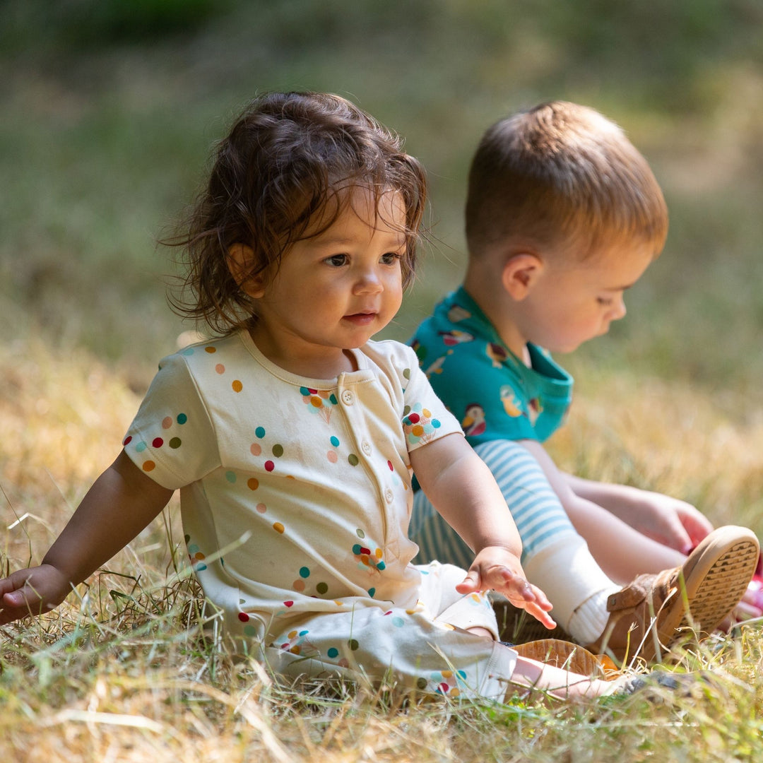 Rainbow Balloons Organic Summer Romper