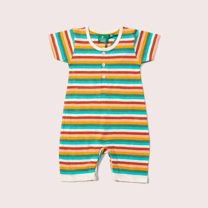 Rainbow Striped Organic Summer Romper