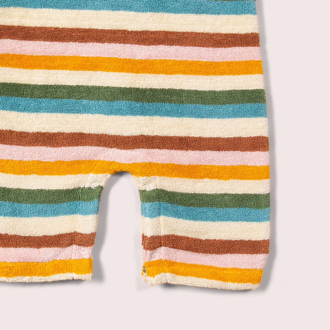 Rainbow Striped Baby Towelling Romper