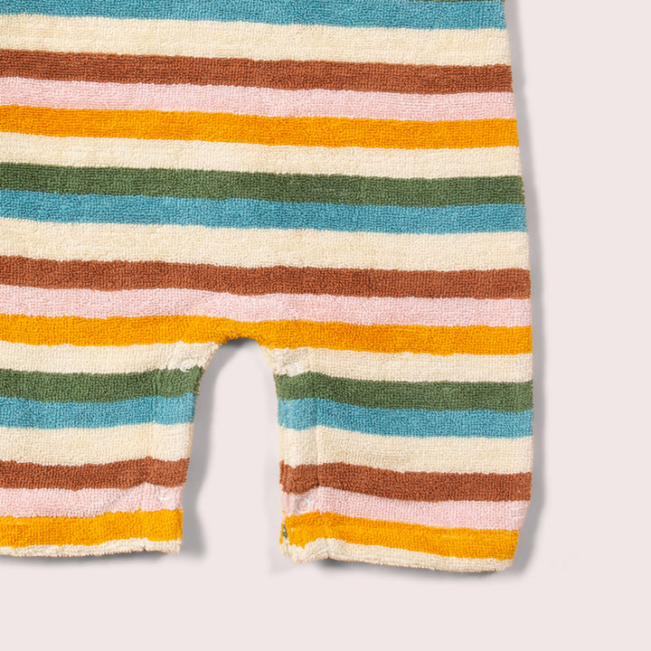 Rainbow Striped Baby Towelling Romper