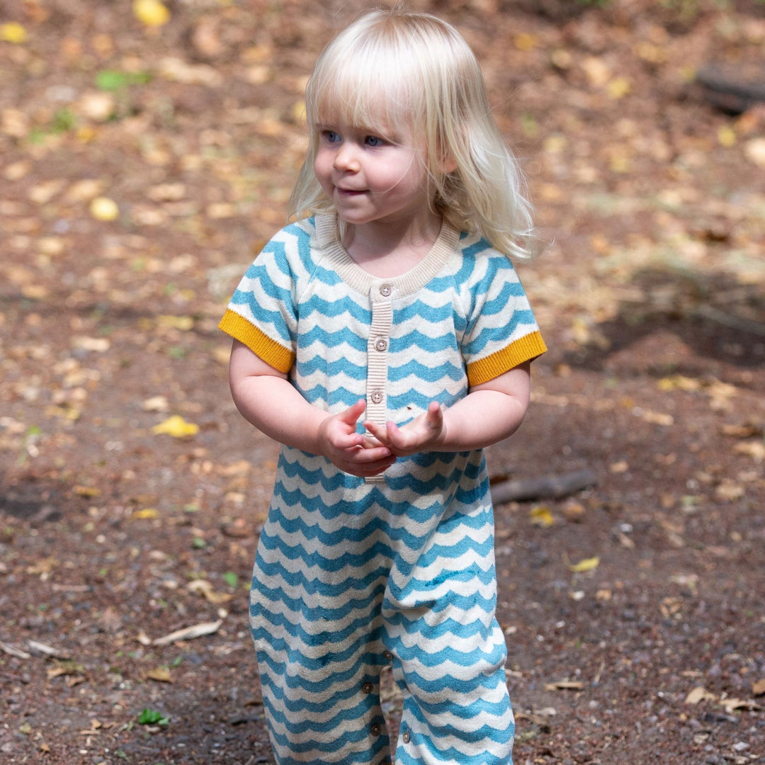 Pale Blue Honeycomb Knitted Shortie