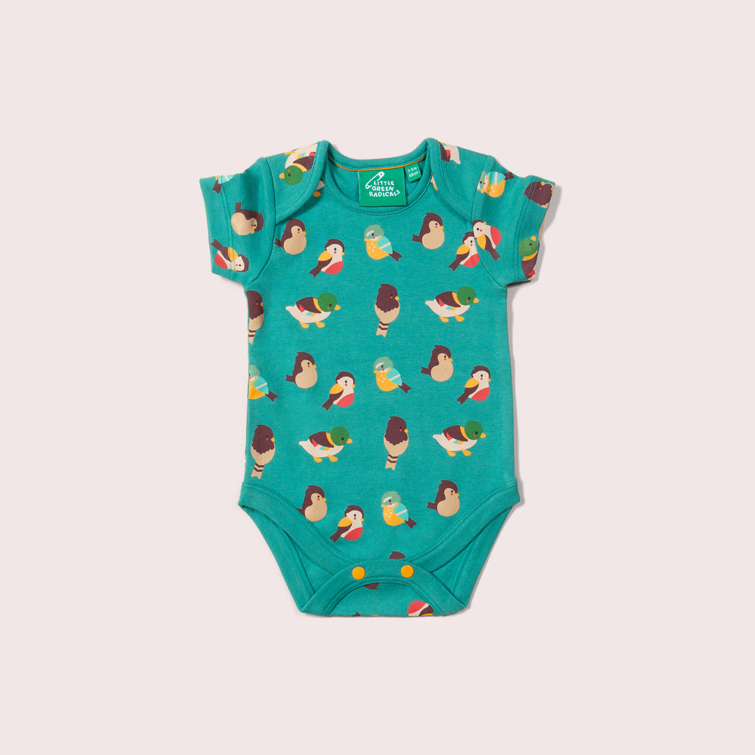 Garden Birds Organic Baby Bodysuit Set - 2 Pack