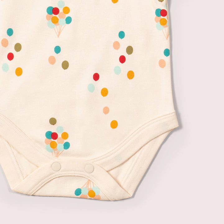 Rainbow Balloons Organic Baby Bodysuit Set - 2 Pack