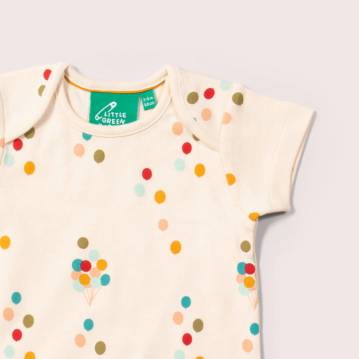 Rainbow Balloons Organic Baby Bodysuit Set - 2 Pack