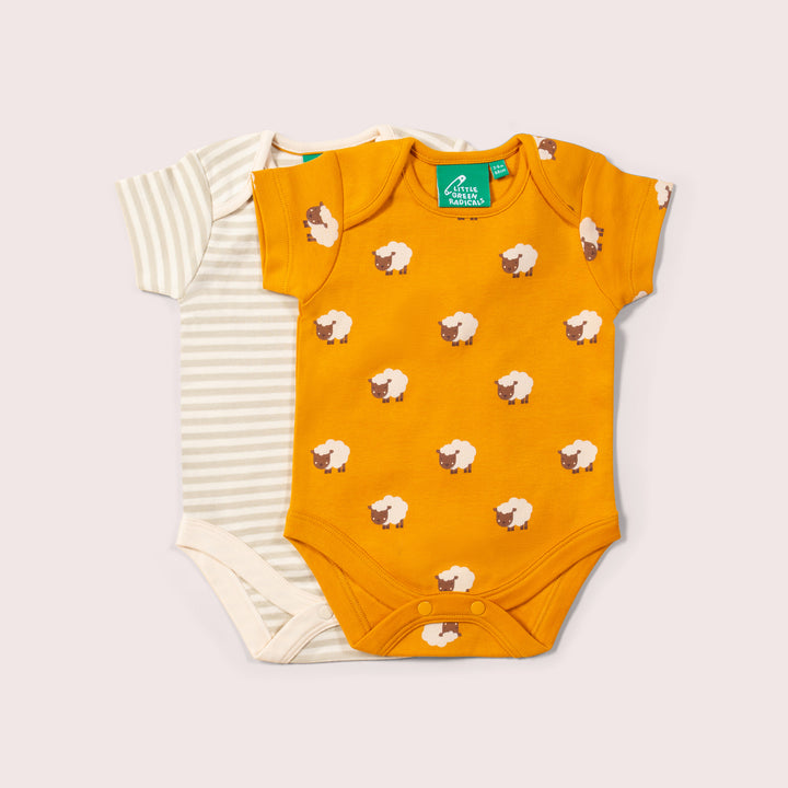 Counting Sheep Organic Baby Bodysuit Set - 2 Pack