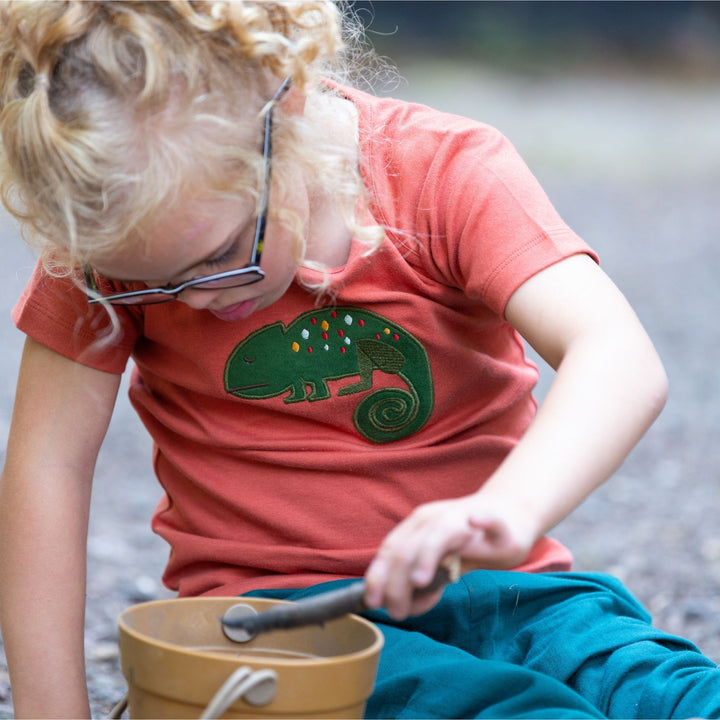 Little Lizard Applique Short Sleeve T-Shirt