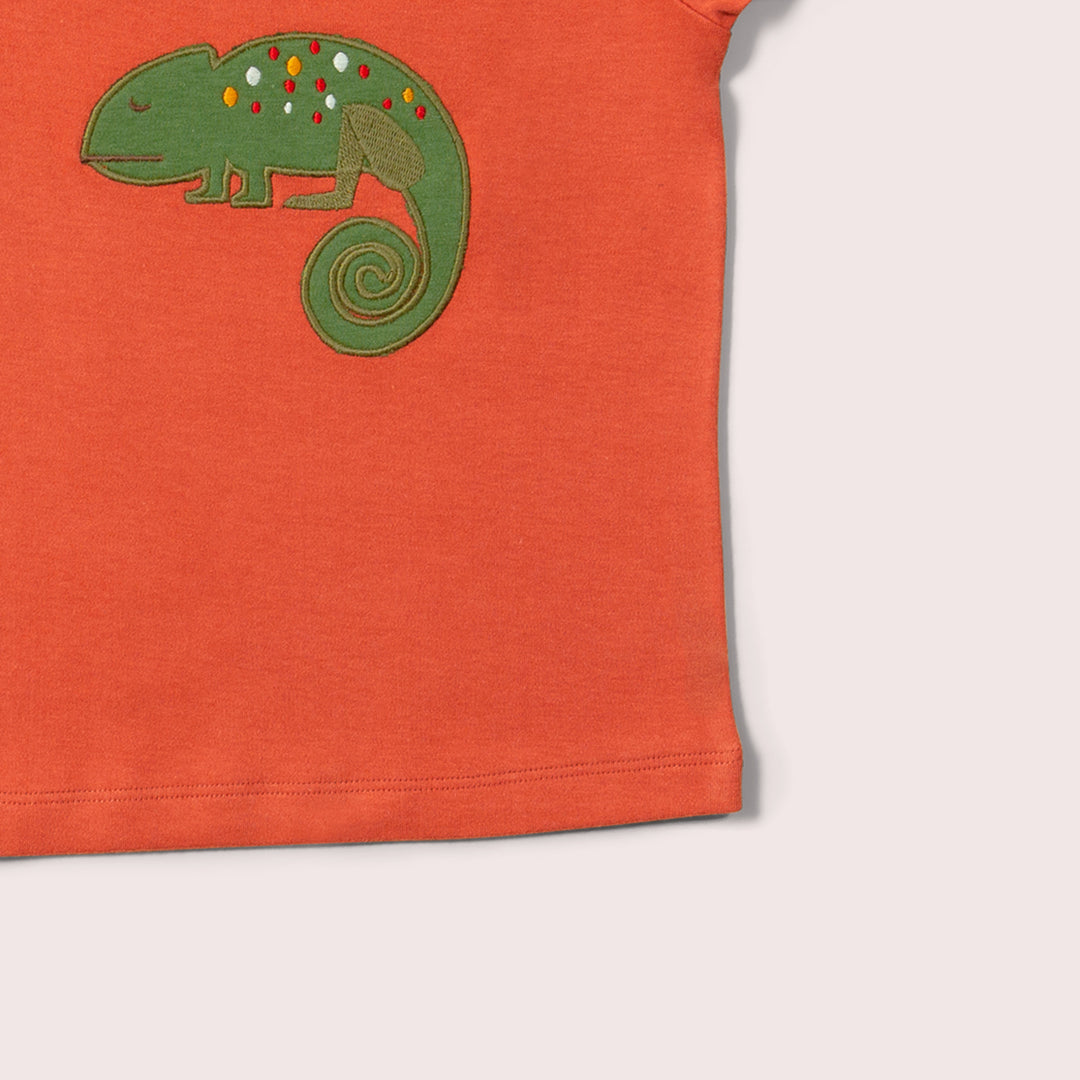 Little Lizard Applique Short Sleeve T-Shirt